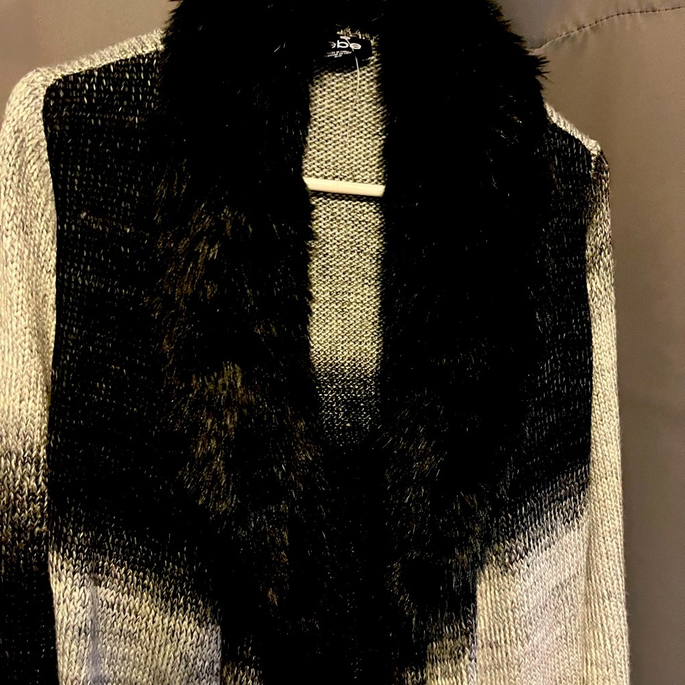 Long Faux Fur Bebe Sweater